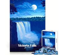 Victoria Falls Night Jigsaw Puzzles for Adults1000 Pieces Mental Exercise Tranquil Escape Snug Lock Nice Gift (50x75cm)