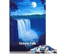 Victoria Falls Night Puzzles for Adults 500 Piece Wood Puzzle Jigsaws Jigsaw Puzzles for Adults 500pcs (52x38cm)