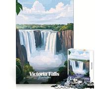 Victoria Falls Poster 1000 Piece Jigsaw Puzzle for Adults Strategic Think Mind Calming Fun Precise Fit (38x52cm)