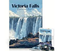 Victoria Falls Poster Jigsaw Puzzles 1000 Piece for Adults Sharp Mind Easy Enjoyment Firm Fit Festive Present (50x75cm)