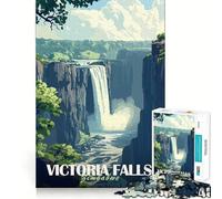 Victoria Falls, Zimbabwe Jigsaw Puzzles 1000 Cognitive Skill Toy Smooth Burr Free Surface Relaxing Indoor Group Activity (38x26cm)