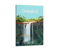 Victoria Falls Zimbabwe Vintage Travel Poster Art Canvas Painting Decor Wall Print Photo Home Modern Decoratives 12x18inch(30x45cm)