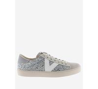 Victoria female Berlin Glitter Leather Trainers - 5 - Silver, Silver