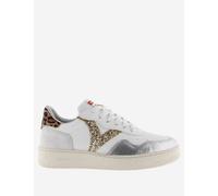 Victoria female Madrid Leopard Leather Lace-Up Trainers - 5 - White Mix, White Mix
