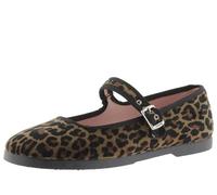 victoria Gong Fu Animal Print Velvet Mary Janes & Matching Trim & Buckle 1080117 for Women Leopardo 38