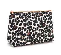 Victoria Green 'Mia' Large Makeup Bag Leopard Tan