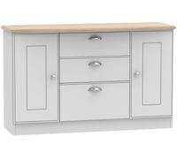 Victoria Grey and Riviera Oak Medium Sideboard - 2 Doors