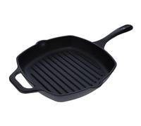 Victoria Grill Pan 25 x 25 cm Seasoned Cast Iron Induction, Suitable for Fire, Barbecue, Oven, Ceramic Hob, Cast Iron Skillet, Toxic Free Without PTFE or PFOA