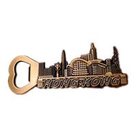 Victoria Harbour Hong Kong Bottle Opener Beer 3D Fridge Magnet Metal Strong Souvenir Tourist Gift Chinese Magnet Hand Made Craft Decoration Letter Refrigerator Magnetic Sticker
