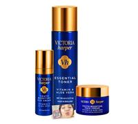 Victoria Harper Nighttime Skincare Set - Essential Toner, Youth Boosting Eye Cream, Face Cream for Women with Aloe Vera & Vitamin A, Hydrating Face Moisturiser Bundle, Includes ShopZee Skincare eBook