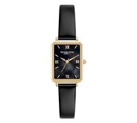 VICTORIA HYDE Black Womens Leather Watch, Square Watches for Women, Black