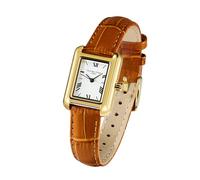 VICTORIA HYDE Classic Square Women's Watch with Roman Numerals Vintage Watch Rectangular Watches Ladies with Stainless Steel or Leather Strap, brown