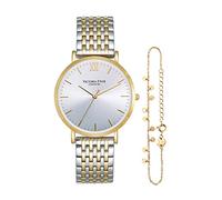 VICTORIA HYDE Ladies Watches Gold Analog Quartz Women Watch Stainless Steel Waterproof Wrist Watch Set with Bracelet (Gold)