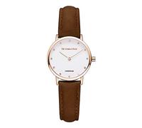 VICTORIA HYDE Women's Wristwatch Marble Dial Ultra Thin Minimalist Quartz Watch for Ladies with Genuine Leather Strap(Brown)