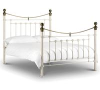 Victoria - King Size - White - Metal - High Foot-End Bed - 5ft - Happy Beds