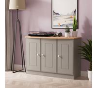 Victoria Large Sideboard Cream & Light Oak 3 Doors 112cm