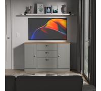 Victoria Large Sideboard Grey & Light Oak 2 Doors 3 Drawers 128cm
