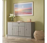 Victoria Large Sideboard Grey & Light Oak 4 Doors 1 Drawer 146cm