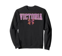 Victoria Leopard Bow Trendy Name Design for Women and Girls Sweatshirt