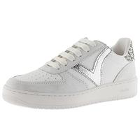 victoria Madrid Leather Effect Low Tennis & Metallic & Cracked Effect Pieces 1258233 for Women