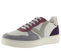 victoria Madrid Leather Effect Low Tennis & Multicolor Split Leather Pieces & Metallic Back 1258240 for Women Lavanda 39