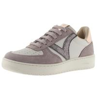victoria Madrid Leather Effect Low-Top Trainers & Split Leather & Metallic Pieces in Contrast 1258222 for Women Rosado 38