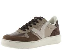 victoria Madrid Metallic Leather Effect Low Tennis & Split Leather Pieces & Glitter Back 1258257 for Women Platino 36