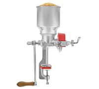 Victoria Manual Grain Mill, Cast Iron Hand Mill with High Hopper for Grinding Coffee, Corn, Oats, Seeds, Adjustable Grind Thickness, Grain Grinder with Table Clamp