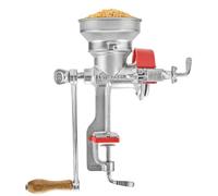 Victoria Manual Grain Mill, Cast Iron Hand Mill with Low Hopper for Grinding Coffee, Corn, Oats, Seeds, Adjustable Grind Thickness, Grain Grinder with Table Clamp