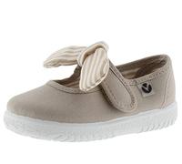 victoria Mary Janes Ojalá 105110 | Canvas & Hook-and-loop strap & Striped Bow for Unisex Kids