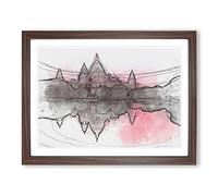 Victoria Memorial In Kolkata India In Abstract Modern Art Framed Wall Art Print, Ready to Hang Picture for Living Room Bedroom Home Office Décor, Walnut A2 (64 x 46 cm)