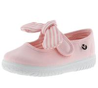 victoria Ojalá Unisex Canvas Mary Janes & Hook-and-Loop Strap & Striped Bow 105110 for Kids ROSA 22