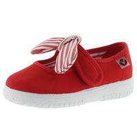 victoria Ojalá Unisex Canvas Mary Janes & Strap & Striped Bow 105110 for Kids Rojo 25