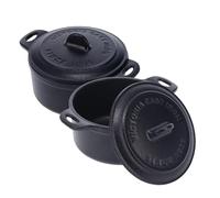 Victoria Pack of 2 Cast Iron Mini Cocottes, Preseasoned Mini Dutch Oven Set for Baking, Serving, and Individual Portions, Made in Colombia