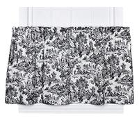 Victoria Park Toile 68-Inch-by-24 Inch Tailored Tier Curtains, Black