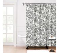 Victoria Park Toile Bathroom Shower Curtain, Black