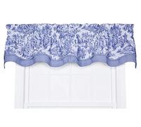 Victoria Park Toile Bradford Valence Window Curtain, Blue