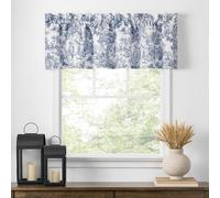 Victoria Park Toile Tailored Valence Window Curtain, Blue