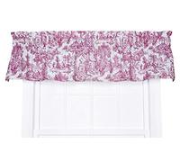 Victoria Park Toile Tailored Valence Window Curtain, Red