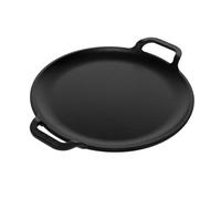 Victoria Pizza Pan Enamelled Cast Iron, Induction 25 cm, Skillet with Handles, for Fire, Barbecue, Oven, Ceramic Hob, Gas, Comal Toxic-Free PTFE Free