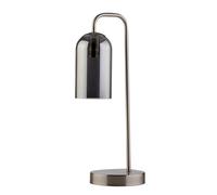 firstchoicelighting Touch Operated Table Lamp or Bedside Light, Brushed Chrome, Smoked Glass Shade, Height 50cm