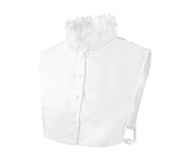 Victoria Shirts Elegant Ruffle Collar Chiffon Pleated Lace Ruffle Collar Soft Breathable Fake Dickey Collar Classic Style Perfect for Sweaters Dresses Daily Wear White