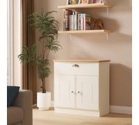 Victoria Sideboard Cream & Light Oak 2 Doors 1 Drawer 77cm