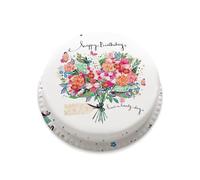 Victoria Sponge champagne Birthday Bouquet themed cake - A delicious traditional vanilla sponge cake with buttercream and a rich apple and raspberry jam, serves 10-12 portions. Baked by bakerdays.