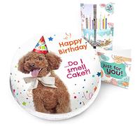 Victoria Sponge dog themed birthday cake - A delicious traditional vanilla sponge cake with buttercream and a rich apple and raspberry jam, serves 10-12 portions. Baked by bakerdays.