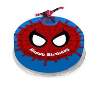Victoria Sponge spiderman themed birthday cake - A delicious traditional vanilla sponge cake with buttercream and a rich apple and raspberry jam, serves 10-12 portions. Baked by bakerdays.