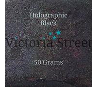 Victoria Street Glitter - Holographic Black - Fine 0.008" / 0.2mm (Jet Charcoal)[25 Grams]
