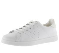 victoria Tenis Leather Low Tennis & Glitter Back & Perforated Logo 1125104 for Women Blanco 41