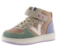 victoria Tiempo Unisex Leather Effect High-Top Trainers & Split Leather Pieces & Elastic Lace & Strap 1124122 for Kids Nude 27