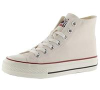 victoria Tribu Canvas High-Top Trainers & Retro Logo & Shiny Finish Sole 1057101 for Women Crudo 36